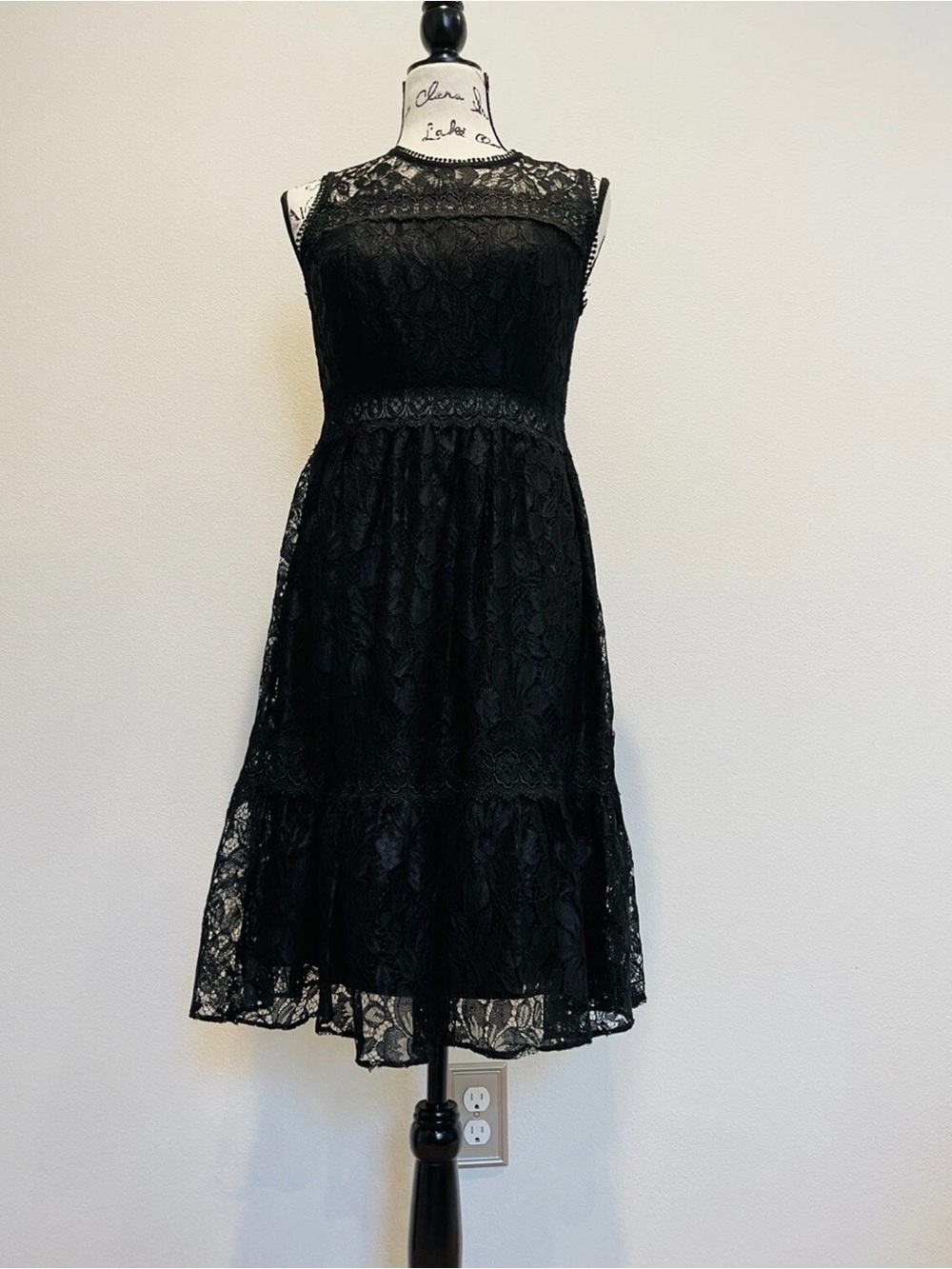 Marc Jacobs Black Lace Midi Dress